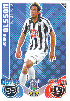 Jonas Olsson West Bromwich Albion 2010/11 Topps Match Attax #294